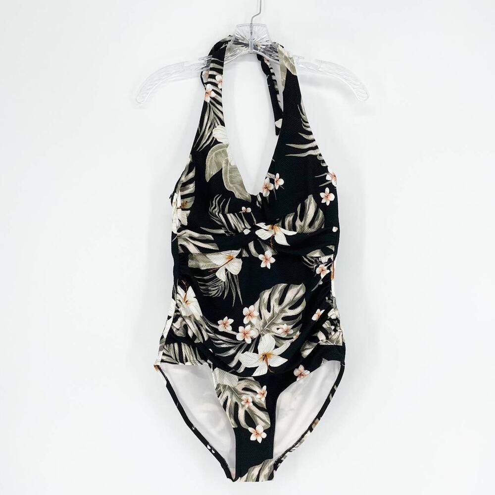 Meijer Island Waves Tropical Halter Swimsuit Size Medium